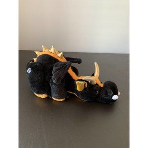 GANZ Webkinz Lava Dragon Plush Toy Stuffed Animal 11" Black Orange HM463 NO CODE